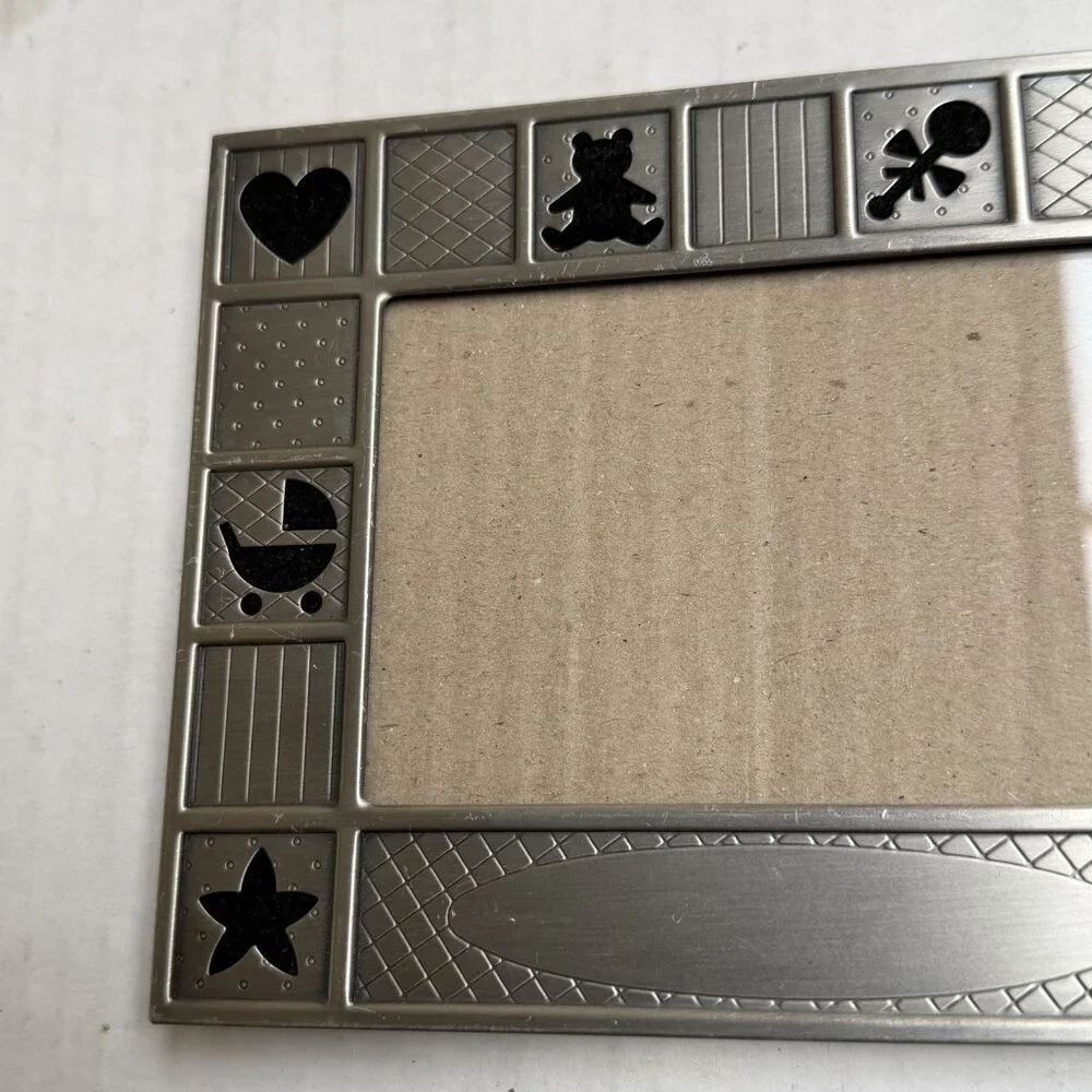 Metal Engravable Baby Frame Photo Standing Hearts Star Carriage Gift Decor